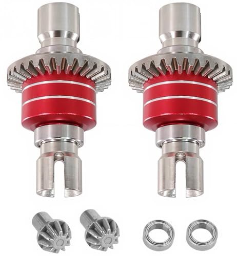 Steel RC Front Rear Differential Diff Input Gear Set Upgrade Parts for Hyper go 1/16 H16BM H16PL H16DR H16207 16208 16209 16210 H16 1/14 14301 14302 14209 14210 Series（Red）. by RCJTCQX - Image 2