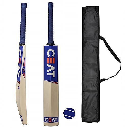 SKE XTROKE Popular Willow Cricket Bat For Men's And Adult All Tennis Ball Full Size (Natural