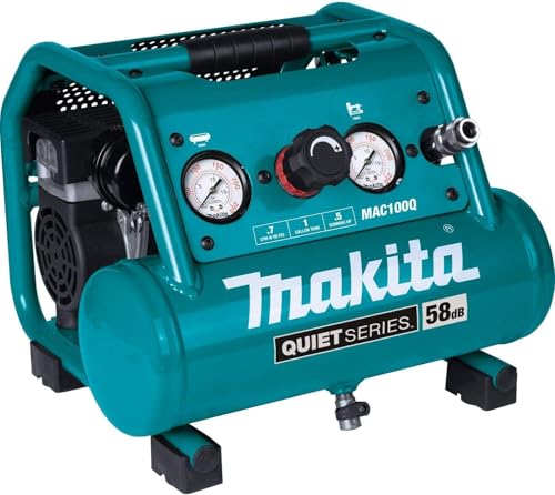 Makita MAC100Q-R Quiet Series 1/2 HP 1 Gallon Oil-Free Hand Carry Air Compressor (Renewed)
