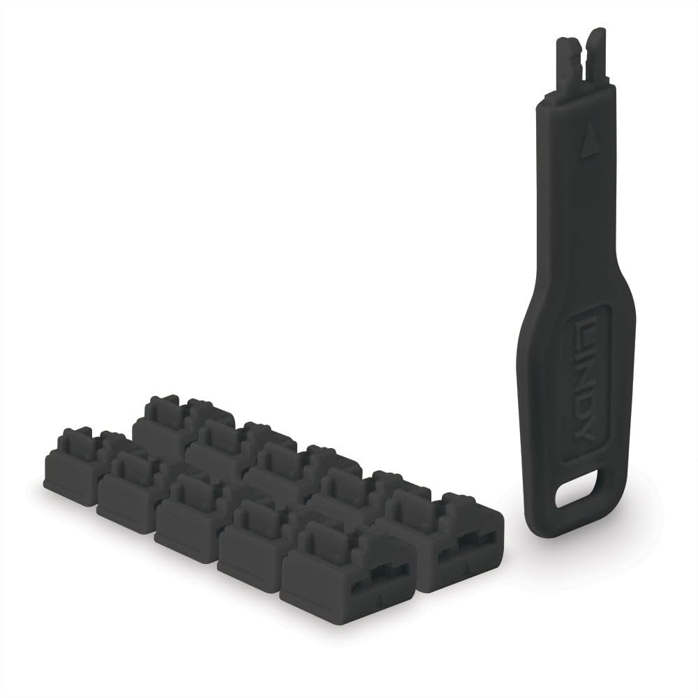 Lindy 47891 RJ45 Port Locks Black. 10x +