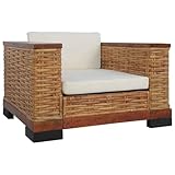 CONSTRUCTION ROBUSTE & CONFORTABLE : ce fauteuil fabriqué en rotin naturel et en bois de manguier massif, mesure 94x78x56cm et supporte jusqu'à 110kg. Elle offre une largeur d'assise de 61 cm et une profondeur d'assise de 73 cm pour un confort d'assise optimal.
