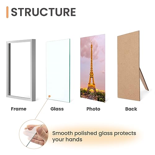 Image of upsimples 4x6 Picture Frame Glass, Thin Border, Silver Photo Frames, 3Pcs | Small Picture Frames, Fit 4 x 6 Photos for Family, Baby, Wall and Tabletop Display, Home Decor for Mother's Day, Christmas