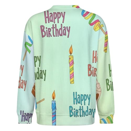 MoBlinko Sweaters for Men Colorful Birthday Mens Crewneck Sweater M Long Sleeve Lightweight Pullover3