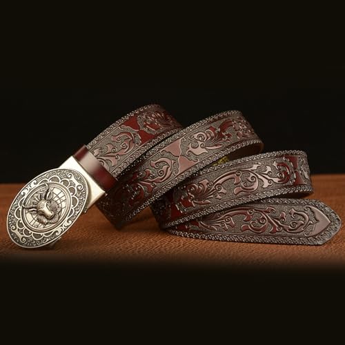 Fashionable Men's Leather Belt Automatic Buckles Leather Belt Adjustable Belt For Everyday Styles3