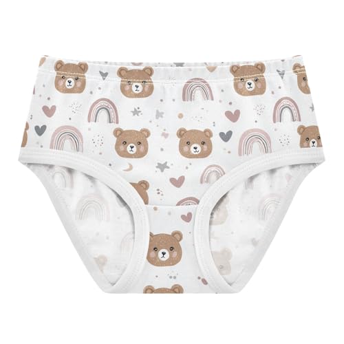 Girls Underwear Soft Cotton Cute Bear Rainbows Kids Panties in Sizes 2/3t, 4t, 5t, 6 and 8