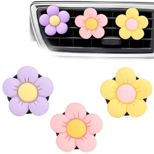 Lote de 3 tiras perfumadas para el coche | Accesorios para el interior del coche con 2 recambios | Decoración para la rejilla de ventilación del aire acondicionado | Regalo para mujer