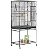 Yaheetech 54-inch Wrought Iron Standing Large Parrot Parakeet Flight Bird Cage for Small Parrot Sun Parakeet Green Cheek Conure Lovebird Budgie Finch Canary Bird Cage with Stand
