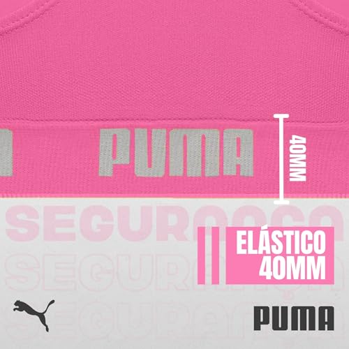 PUMA Top Nadador Academia Sem Bojo Sem Costura Microfibra Poliamida Feminino, 1 - Rosa Neon, GG