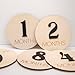 Baby Monthly Milestone, Wooden Baby Milestone Signs, Monthly Milestone Wood Discs, Baby Milestone Discs (3D Black)