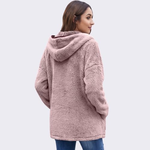 Sherpa Fleece Jacket Women Plush Blanket Blanket Winter Zip Up Long Coat - image 5