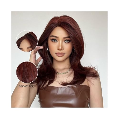 Perruque cheveux humains dégradé rouge pour masquer la perte de volume - 2