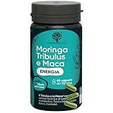 Tribulus Terrestris 90% Saponine Steroidee Maca Fieno Greco | Integratore Energia Booster Moringa BIO | Sostegno Massa Muscolare | Tribulus Alto Dosaggio | 100% Naturale | RedMoringa® (60 Capsule)