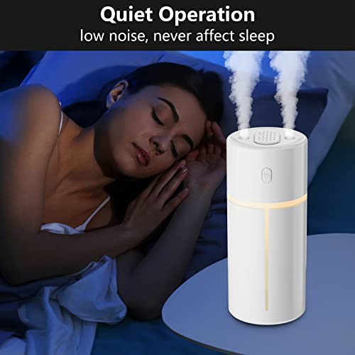 Humidifiers For Bedroom, 360° Nozzle, Night Light Small Cool Mist Humidifiers For Babies, Space-Saving 300Ml Quiet Ultrasonic Humidifier For Car, Plants, Desktop, Office, Sleep, Travel #TOP2