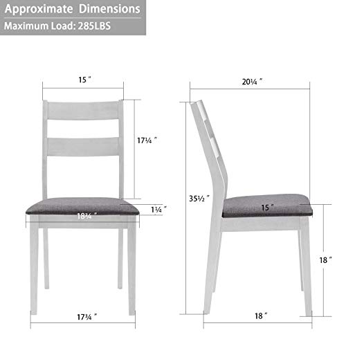 Duhome Dining Chairs Set of 2 Wood Dining Room Chair Armless Kitchen Room Chair Side Chair White
