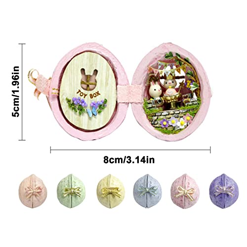 Ojdxdy Dollhouse Miniature Kit, Walnut Shell Diy Starry House, Nut Secret 3D Tiny Dream House Toys Kit For Kids Girls Birthday Christmas, Valentine's Day Surprise Box Gift, Blue #TOP1