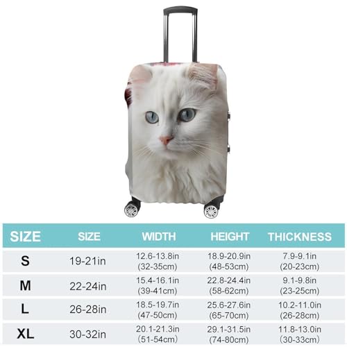 Luggage Covers for Suitcase Travel Luggage Cover Suitcase Protector Cute White Cat Elastic Suitcase Cover Washable Baggage Covers Fit 21-32 Inch Luggage2