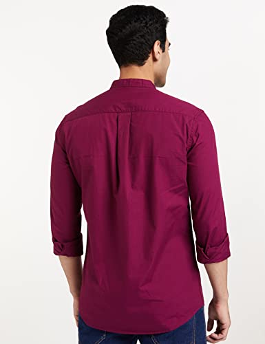 Image of Amazon Brand - Symbol Men's Cotton Shirt | Chinese Collar | Casual | Plain | Full Sleeve | Summer - Regular Fit (Available in Plus Sizes)