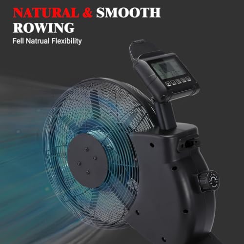 Image of Air Resistance Rower Machine with Max Resistance of 66 LBS, Durable Metal Frame Row Machine, 16 Levels of Adjustable Resistance, Rowing Machines for Home with an Ergonomicall Designed Seat