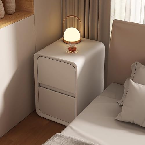 Table de Nuit en Cuir pour Chambre à Coucher et Rangement de Couloir Moderne