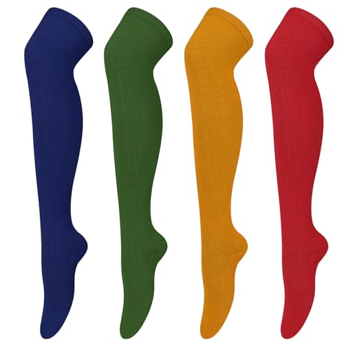 Image of Chalier Womens Thigh High Socks, Thigh Socks Stockings for Women | Soft Mild Blended, Slim Light Fabric, Elastic Cuff, Long Tube, Hug Leg Curves, Four Season Outfits, Casual Daily Footwear