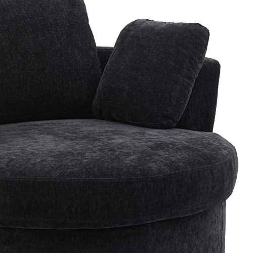 Sillón Plegable Negro Redondo Giratorio miniatura 6