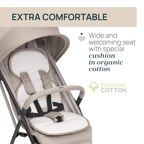 Chicco Silla de Paseo Ligera Taormina, Desde nascimiento hasta 22 Kg, Carrito Bebé, Plegado con una sola mano, Compacto y Ligero, Capota con Protección UV50+, Respaldo Ajustable y Reclinable, Beige - imagen 3