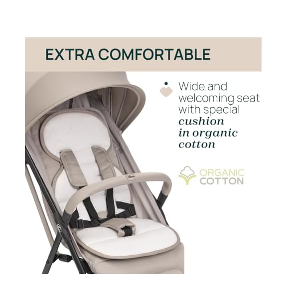 Chicco Kinderwagen Taormina, Ab Geburt bis 22 Kg, Praktisch und leicht, Zusammenklappbarer Buggy, Kinderbuggy, Einhandverschluß, Verstellbare Rückenlehne, Fußstütze, Verdeck, Beige
