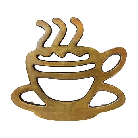 ITOS365 Metal Trivet Cup Design for Hot Dishes Pots Pans, Rubber Feet Caps Gift Items Pack of 2 Cover