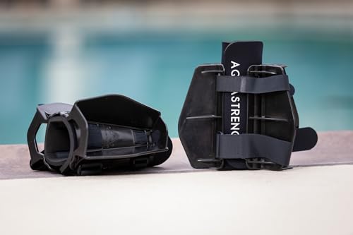 Image of Aquastrength Hydro-Tone Total Body Pool Exercise System, Isokinetic Functional Water Weights, Bells 12 inch x 7.5 inch, Fins 6.5 inch x 2.5 inch, Quick Start Guide Included