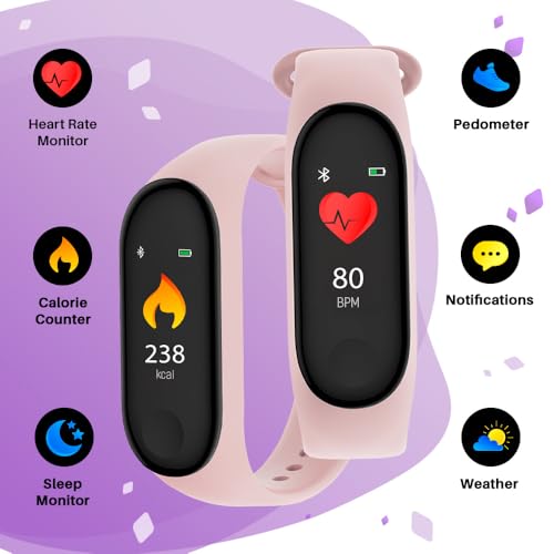 FOREVER Bracelet Montre Connectée SB-50 Fitband - Bracelet Connecté Femme Homme - Smart Fitness Tracker avec Podometre - Bracelet Cardiaque - Montre Calories Dépensées - Smartwatch iOS Android - Rose – Image 4