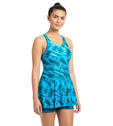 Image of Speedo Women's Swimdress with Boyleg | Swimming Costume Swimsuit | Chlorine Resistance | UPF 40+ Sun Protection | Removable Bra Pads