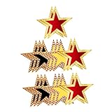 TOVINANNA 18 Stück Sternförmige Papier Pinnwand Ausschnitte Party Dekoration mit Selbstgemacht Signaturtafel Goldfarbener Karton Wiederverwendbar für Geburtstagsfeiern und Fotoboxen