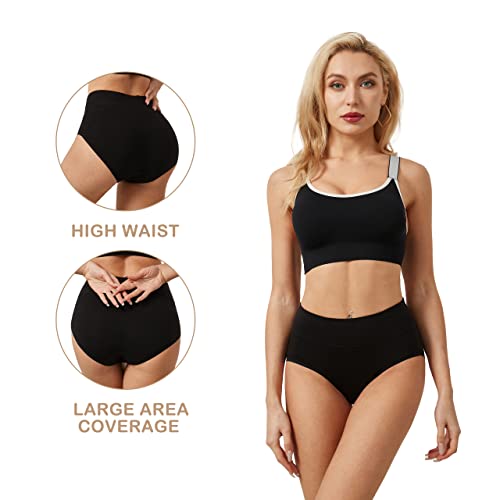 SERISIMPLE Viscose Bamboo Women Luxury Underwear Silky Comfy Ultra Soft Briefs Stretch High&Mid Waist Panties 4 pack2