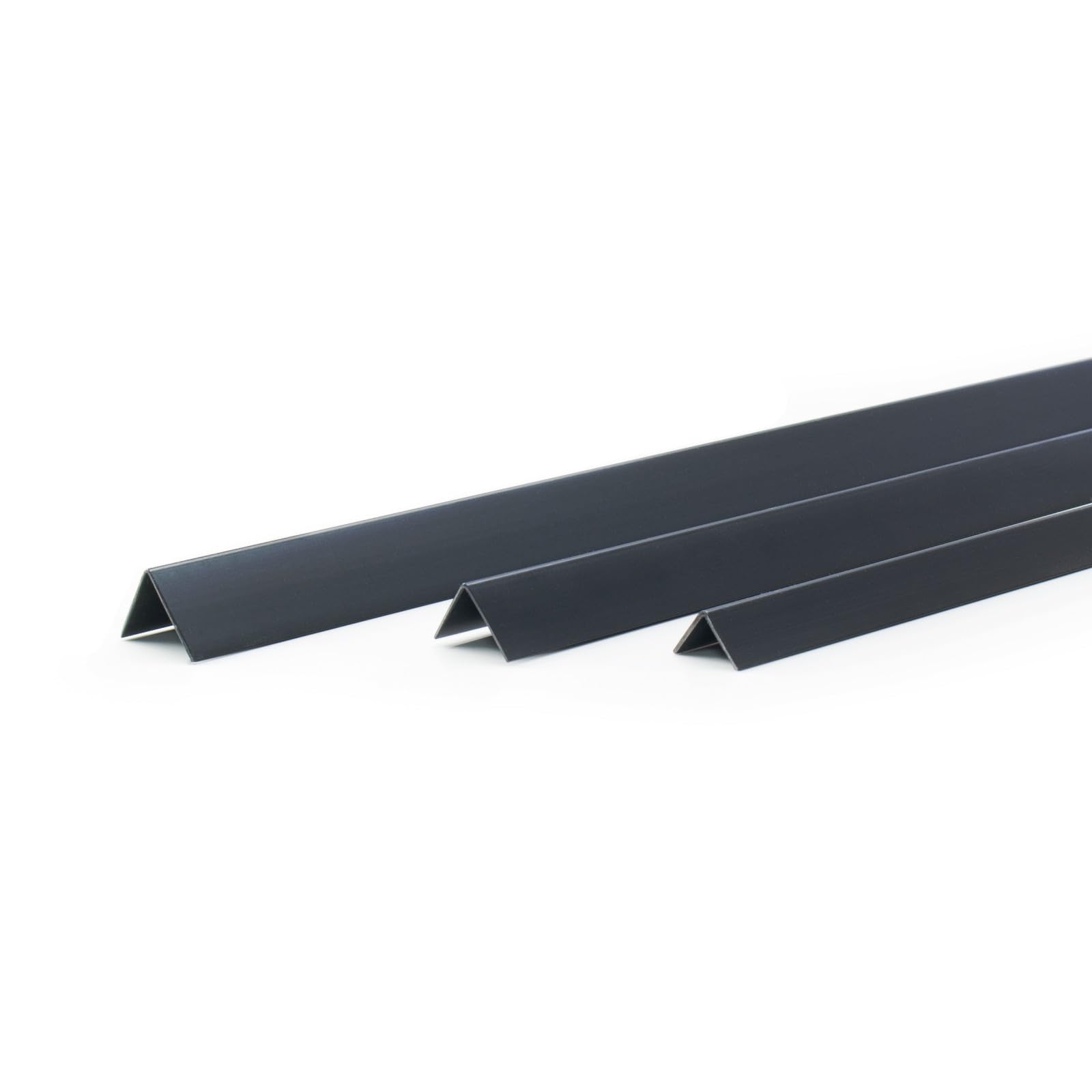 DQ-PP Profilo angolare: dimensioni: 15 x 15 mm, lunghezza: 10 m (5 x 2 m), colore: nero, materiale: PVC, listello angolare in plastica, paraspigoli esterni, angolo in plastica, profilo a L