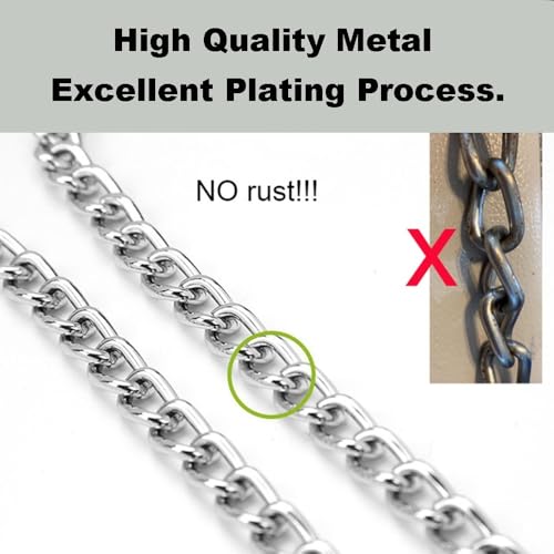 Image of 2-Pack Chain Dog Collar, Metal Slip Link Training Heavy Duty Dog Collar Martingale Puppy Collars for XXS XS Small Medium Large Big XL Breed Dogs, Silver XXSmall