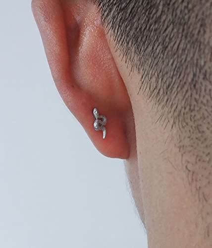 SLUYNZ S925 Sterling Silver Punk Snake Stud Earrings for Women Teen Girls Snake Helix Studs Earrings3