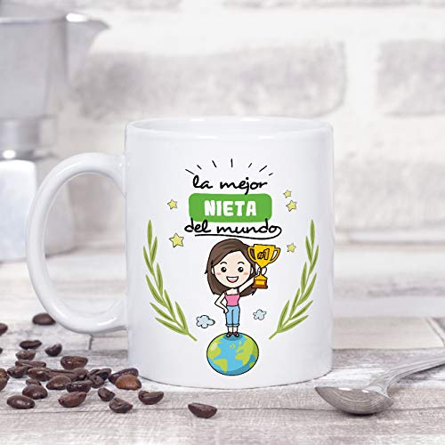 MUGFFINS Taza Nieta -Familiares Mundo -Regalos Originales y Divertidos -Tazas de Café y Té - Imagen 5
