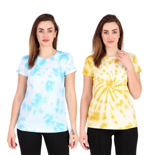Women's Pure Cotton Tie & Dye Tshirt | Casual Half Sleeve T-Shirt...