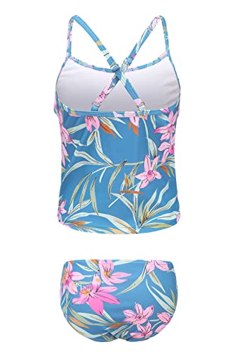 Image of Girls Two Piece Swimsuits Tankini Bathing Suit for Kids Hawaiian Swimwear Set 3-16 Years