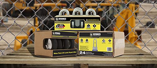 Image of BRINKS Heavy Duty Padlock with Key - 70mm Discus-Shaped Keyed Lock for Storage Shed, Garage, Storage Lockers, Sliding Doors, Tool Box, and Cabinets, 4 Pack