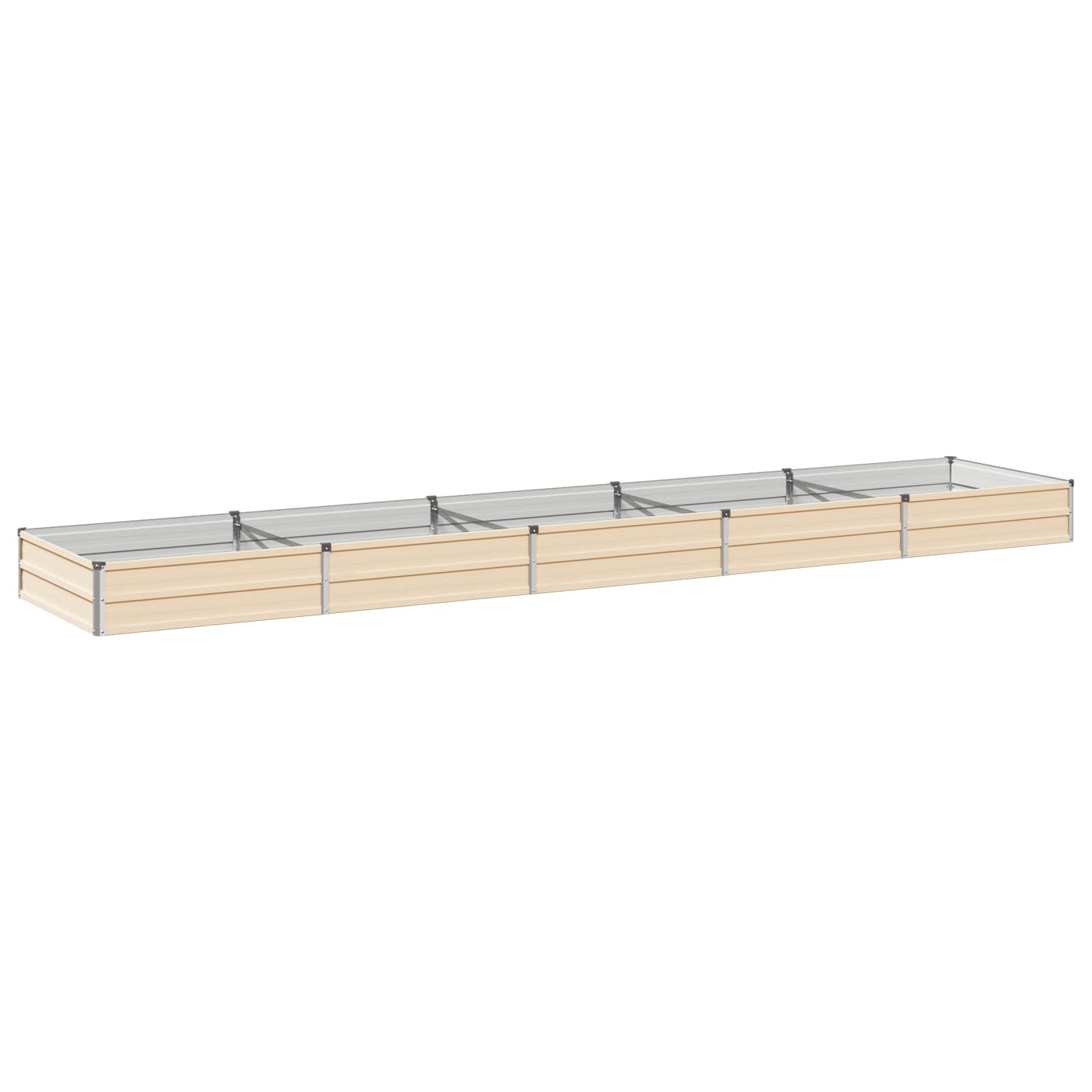 vidaXL Raised Garden Bed Ivory 400 x 80 x 24 cm cold-rolled steel