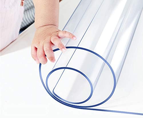 14x24 in Office Desk Blotter Mat Clear Plastic Table Protector Cover Pad PVC Transparent Topper Surface Proection Mat Pad Anti Scratch Table Mat Glass Dinner End Table Protector Waterproof Easy Clean