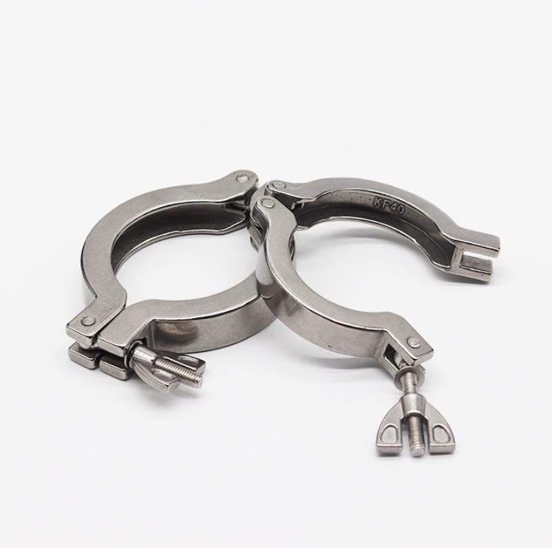 304 Stainless Steel Single Heavy Duty Tri Clamp KF16/25/40/50/65/80/100 /wing nut for ferrule /1 silicone washer (KF100(Support + gasket))
