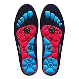Magnetic Insoles for Enhancing Comfort and Support, Foot Massage Insoles with Acupressure, Pressure Point Insoles That Promote Blood Circulation (Black red, L(Men 9.5-12/Women 10.5-13))