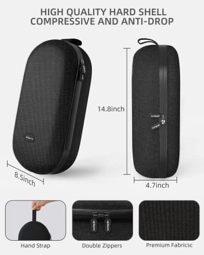 Hevanto Bolsa de transporte para Oculus Quest 2 Hard Case para Meta/Oculus Quest 2 accesorios con correas Elite y controladores táctiles otros accesorios de VR adecuados para viajes y hogar (negro)