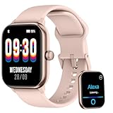Relogio Smartwatch Feminino Bluetooth, Tela AMOLED 1,85 Polegadas,Botão girar, IP68 à Prova d'água, Alexa Integrada, Pontuação de sono, monitoramento de condicionamento físico, Android e iOS,rose