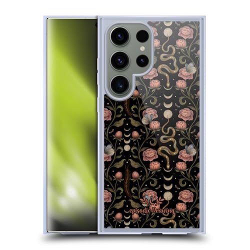 Coque en gel sous licence Episodic Drawing fleurs et serpents pour Samsung S24 Ultra