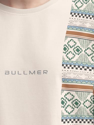 Image of BULLMER Trendy Front and Back Printed Oversized Round Neck T-Shirt for Men - Pack of 2