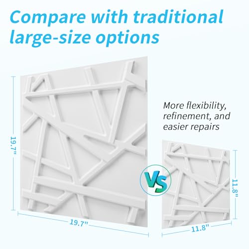 Art3d 100 Pack Decorative 3D Wall Panels, 97 Sq.Feet PVC Interior Wall Décor, 11.8"x11.8", White by Art3d - Image 2