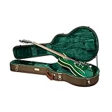 Crossrock Master Series 335 Style 6-String Semi-Hollow Electric Guitar Case | Olive Green Tweed Exterior, Re-Engineered Wooden Shell, Leather Handle & Forest Green Velvet Interior(CRW720SAOG)